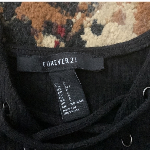 Forever 21 Womens sz small black body suit - Picture 2 of 2